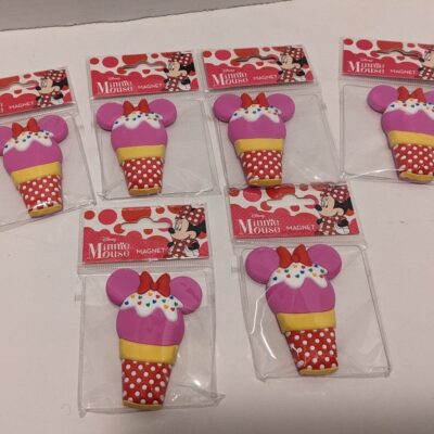 Disney 3D Minnie Mouse Ice Cream Cone Magnets – Set of 6